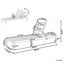 Beliani Tuinligstoel NARDO - Wit Kunsthout, Aluminium 6 Beliani Tuinligstoel NARDO - Wit Kunsthout, Aluminium -Stijlvolle Tuinmeubelwinkel 1000000652 0102