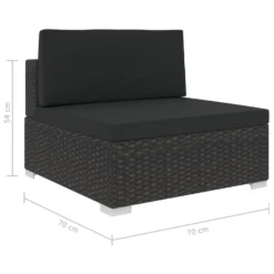 VidaXL 6-delige Loungeset Met Kussens Poly Rattan Zwart -Stijlvolle Tuinmeubelwinkel 1000002821 0103