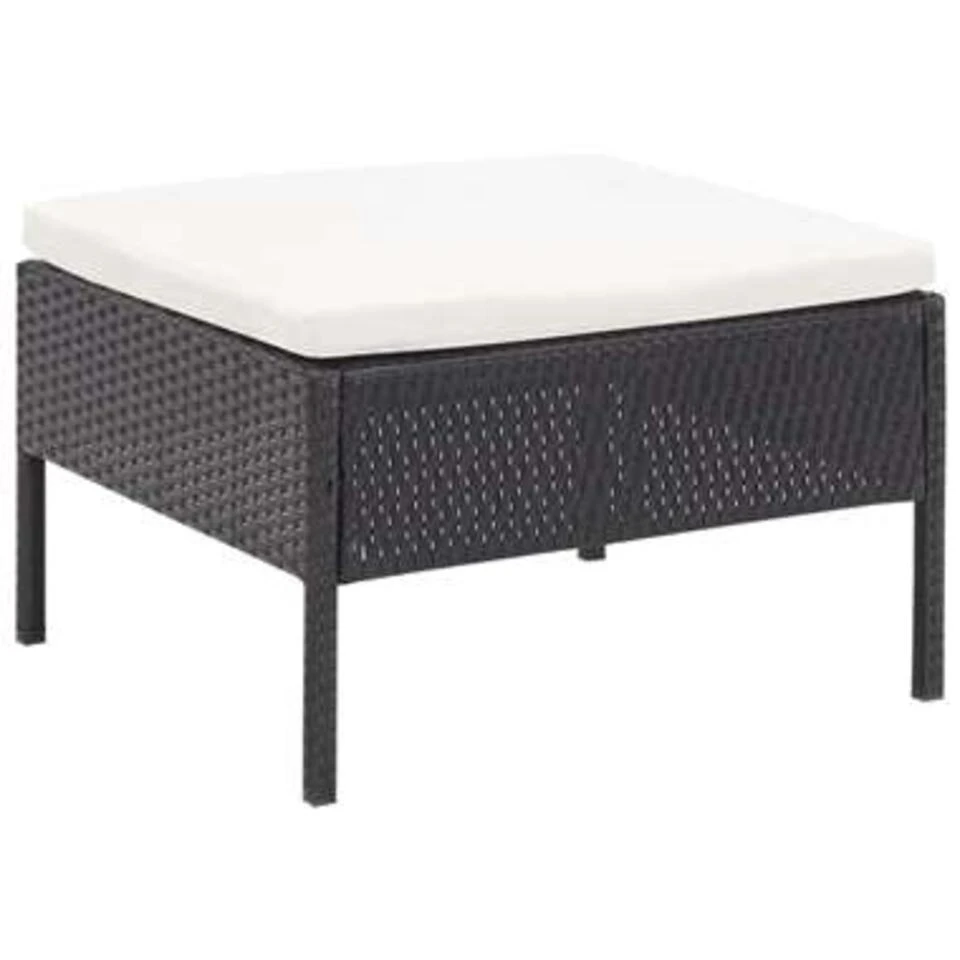 VidaXL 3-delige Loungeset Met Kussens Poly Rattan Zwart 2 VidaXL 3-delige Loungeset Met Kussens Poly Rattan Zwart - Afbeelding 2