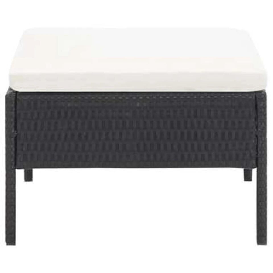 VidaXL 3-delige Loungeset Met Kussens Poly Rattan Zwart 3 VidaXL 3-delige Loungeset Met Kussens Poly Rattan Zwart - Afbeelding 3