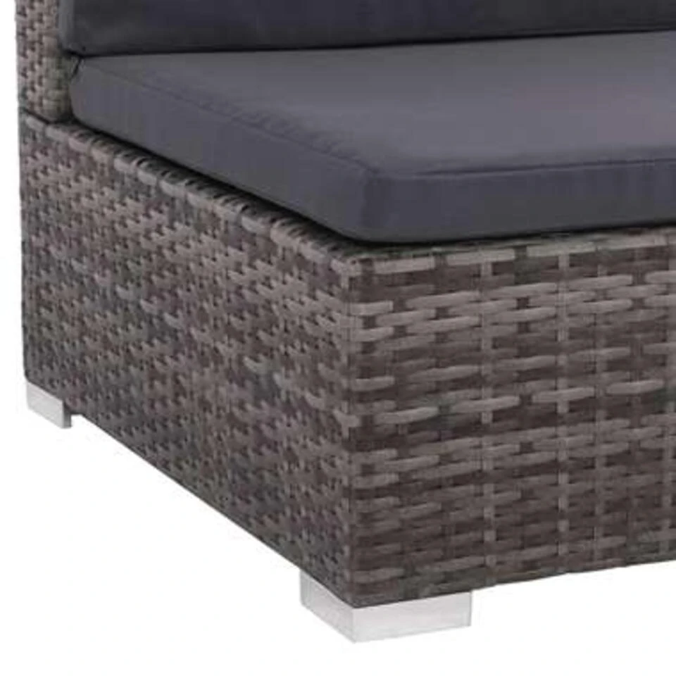 VidaXL 6-delige Loungeset Met Kussens Poly Rattan Grijs 4 VidaXL 6-delige Loungeset Met Kussens Poly Rattan Grijs - Afbeelding 4
