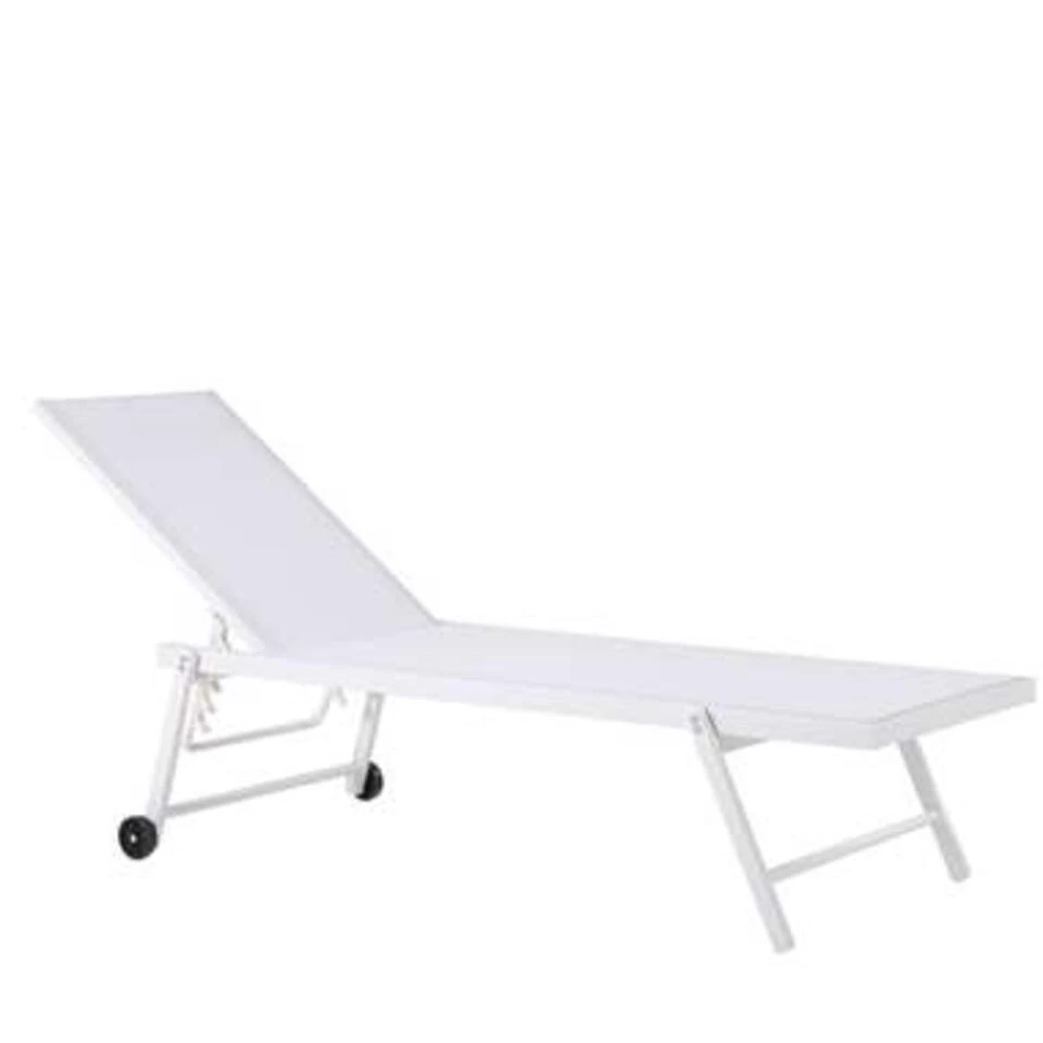 Beliani Tuinligstoel PORTOFINO - Wit Aluminium, Textiel 1 Beliani Tuinligstoel PORTOFINO - Wit Aluminium, Textiel