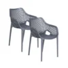 Garden Impressions Air XL Kunststof Tuinstoel Donker Grijs - 2 Stuks
