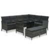 VidaXL 3-delige Loungeset Met Kussens Poly Rattan Grijs