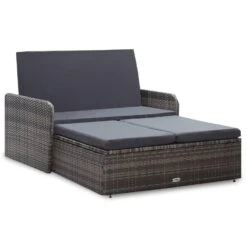 VidaXL 2-delige Loungeset Met Kussens Poly Rattan Grijs