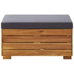 VidaXL Voetensteun 1 St Met Kussen Sectioneel Massief Acaciahout -Stijlvolle Tuinmeubelwinkel 1000005890 0102