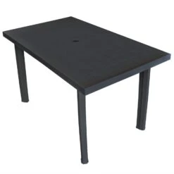 VidaXL Tuintafel 126x76x72 Cm Kunststof Antraciet