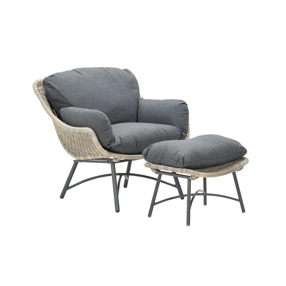 Garden Impressions Selene Loungestoelen Met Bijzettafel - Donker Grijs 3 Garden Impressions Selene Loungestoelen Met Bijzettafel - Donker Grijs - Afbeelding 3