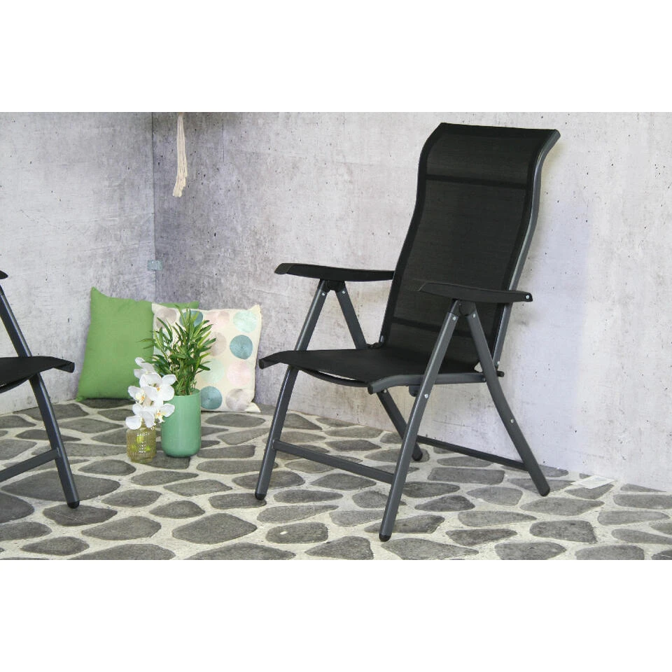 SenS-Line Sardinië Verstelbare Tuinstoel - Zwart 2 SenS-Line Sardinië Verstelbare Tuinstoel - Zwart - Afbeelding 2