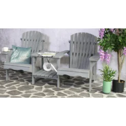 SenS-Line Adirondack Dubbele Tuinstoel - Hout - Grijs -Stijlvolle Tuinmeubelwinkel 1000038286 0103
