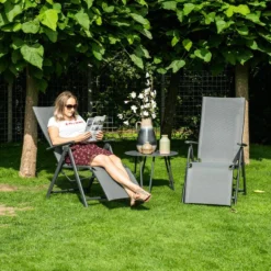 Garden Impressions Sol Relax Tuinstoel - Zwart -Stijlvolle Tuinmeubelwinkel 1000040789 0103