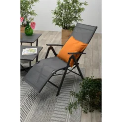 Garden Impressions Sol Relax Tuinstoel - Zwart -Stijlvolle Tuinmeubelwinkel 1000040789 0104