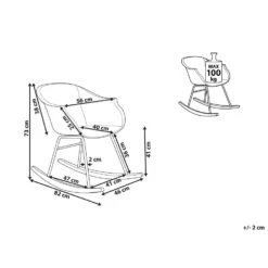 Beliani Schommelstoel HARMONY - Geel Polypropyleen -Stijlvolle Tuinmeubelwinkel 1000041319 0102
