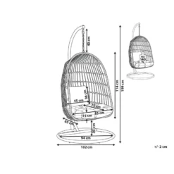 Beliani Hangstoel ALLERA - Zwart Polyester 6 Beliani Hangstoel ALLERA - Zwart Polyester -Stijlvolle Tuinmeubelwinkel 1000042133 0102
