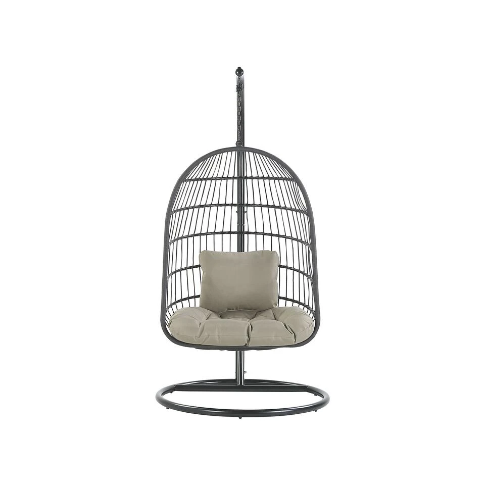 Beliani Hangstoel ALLERA - Zwart Polyester 4 Beliani Hangstoel ALLERA - Zwart Polyester - Afbeelding 4