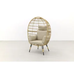 VDG Lola Egg Relaxstoel - Natural Sand -Stijlvolle Tuinmeubelwinkel 1000042586 0102