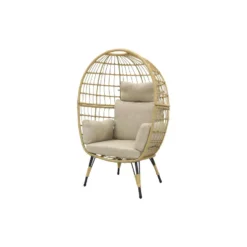 VDG Lola Egg Relaxstoel - Natural Sand -Stijlvolle Tuinmeubelwinkel 1000042586 0103
