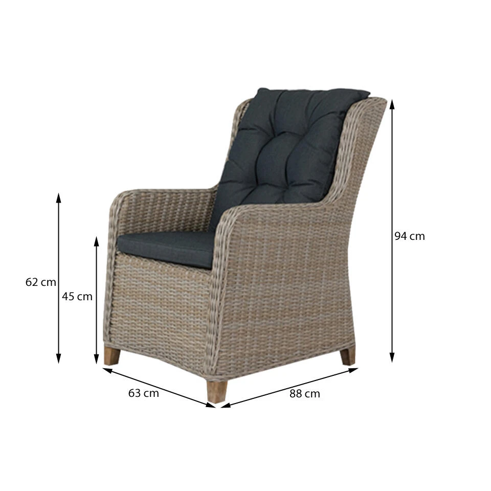 VDG Torino Dining Tuinstoel - Dessert 2 VDG Torino Dining Tuinstoel - Dessert - Afbeelding 2