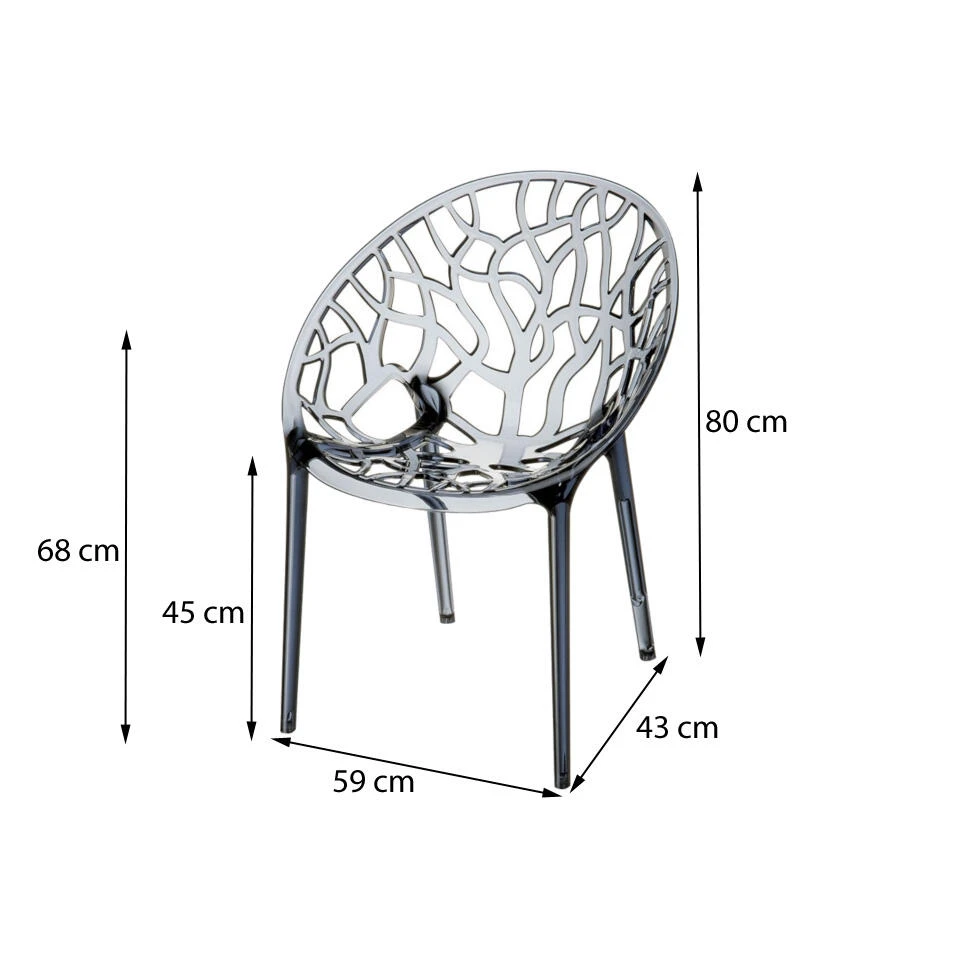 Siesta Crystal Stapelbare Stoel - Transparant 2 Siesta Crystal Stapelbare Stoel - Transparant - Afbeelding 2