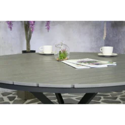 SenS-Line - Jersey Tuintafel Grey Ø140 Cm - Grijs -Stijlvolle Tuinmeubelwinkel 1000050318 0102
