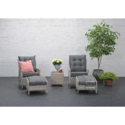 Garden Impressions Santa Rosa Tuinstoel + Voetenbank+bijzettafel -Stijlvolle Tuinmeubelwinkel 1000052349 0103