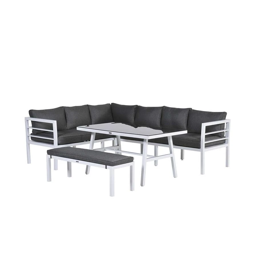 Garden Impressions Bari Lounge Diningset - 4 Delig - Wit 1 Garden Impressions Bari Lounge Diningset - 4 Delig - Wit