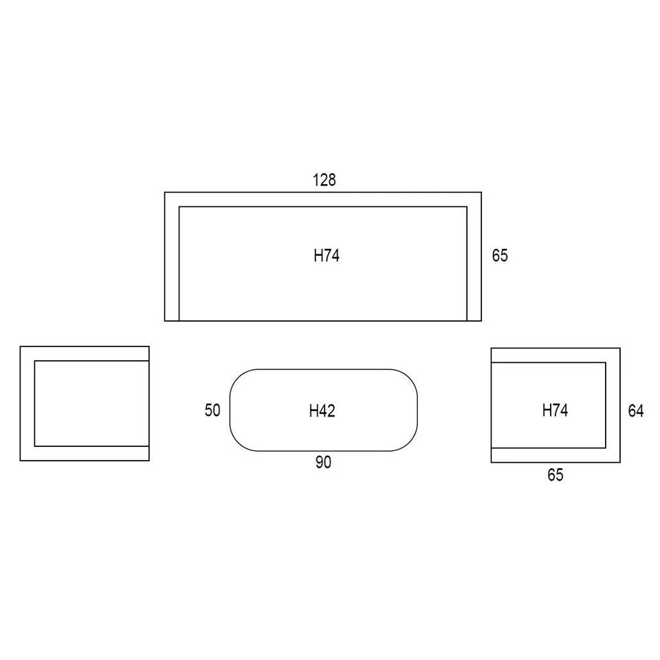 Garden Impressions Franklin Rotan Loungeset - Carbon Black 2 Garden Impressions Franklin Rotan Loungeset - Carbon Black - Afbeelding 2