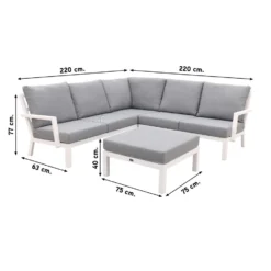 VDG Rockford Aluminium Loungeset Wit - 4-delig 6 VDG Rockford Aluminium Loungeset Wit - 4-delig -Stijlvolle Tuinmeubelwinkel 1000053084 0102