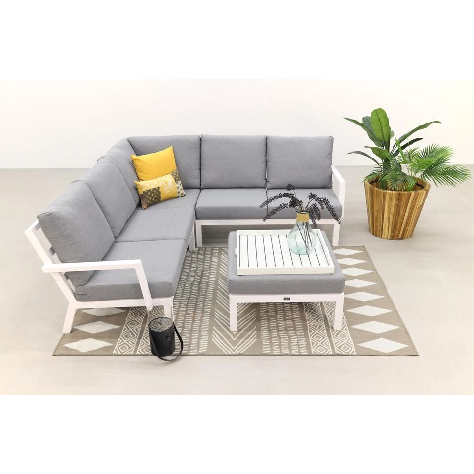 VDG Rockford Aluminium Loungeset Wit - 4-delig 4 VDG Rockford Aluminium Loungeset Wit - 4-delig - Afbeelding 4