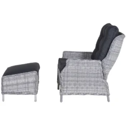 Garden Impressions Santa Rosa Tuinstoel + Voetenbank - L. Grijs -Stijlvolle Tuinmeubelwinkel 1000054028 0104
