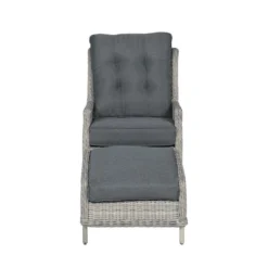 Garden Impressions Santa Rosa Relax Tuinstoel+voetenbank Vintage -Stijlvolle Tuinmeubelwinkel 1000054029 0103