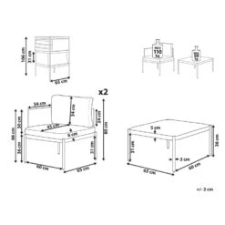Beliani Loungeset TERRACINA - Oranje Aluminium -Stijlvolle Tuinmeubelwinkel 1000059687 0102
