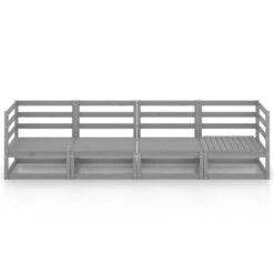 VidaXL Tuinbank 4-zits Massief Grenenhout Grijs -Stijlvolle Tuinmeubelwinkel 1000060788 0102