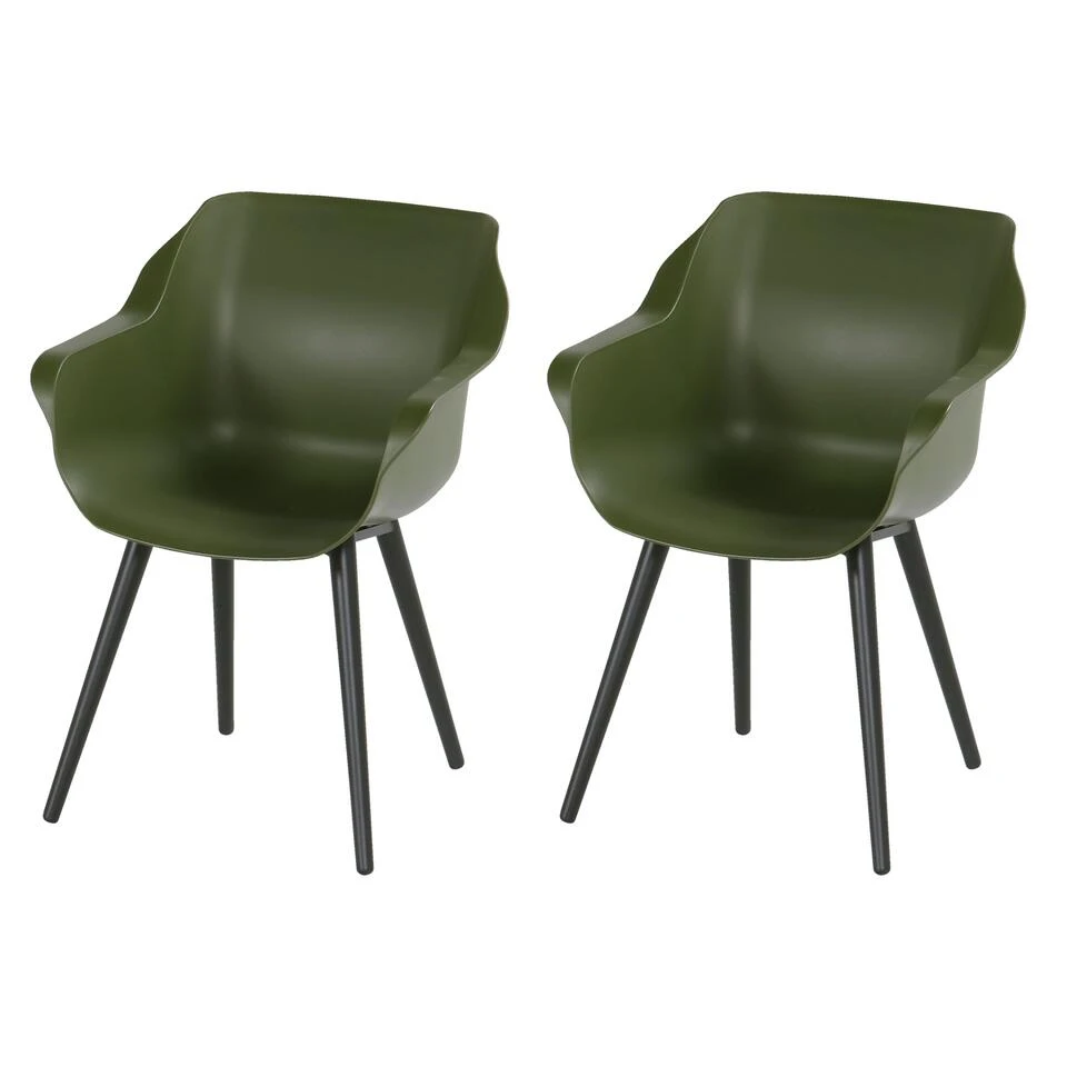 Hartman Sophie Studio Dining Armstoel - Moss Green - Set Van 2 1 Hartman Sophie Studio Dining Armstoel - Moss Green - Set Van 2