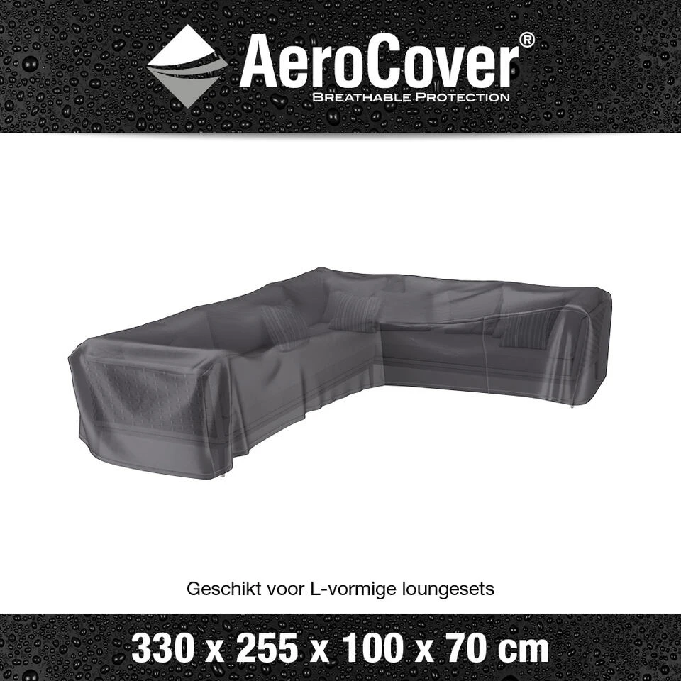 Aerocover Loungesethoes L-vorm 330x255 Cm - Rechts 2 Aerocover Loungesethoes L-vorm 330x255 Cm - Rechts - Afbeelding 2