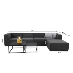 Liberty/Royalty Sunbrella Loungeset Met Hocker - Sooty - 7-delig -Stijlvolle Tuinmeubelwinkel 1000073577 0102