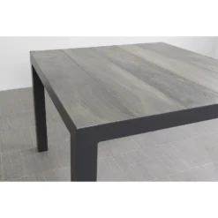 VDG Kings Tuintafel 100x100 Cm. - Antraciet - Houtlook -Stijlvolle Tuinmeubelwinkel 1000074469 0102