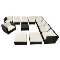 Tectake - Loungeset Las Vegas - Wicker - Zwart 6 Tectake - Loungeset Las Vegas - Wicker - Zwart -Stijlvolle Tuinmeubelwinkel 1000077857 0102