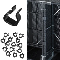 Tectake - Loungeset Las Vegas - Wicker - Zwart 7 Tectake - Loungeset Las Vegas - Wicker - Zwart -Stijlvolle Tuinmeubelwinkel 1000077857 0103