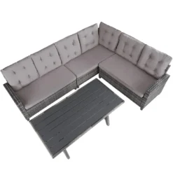 Tectake - Loungeset Catania - Wicker - Grijs 7 Tectake - Loungeset Catania - Wicker - Grijs -Stijlvolle Tuinmeubelwinkel 1000077888 0103