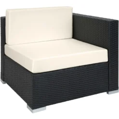 Tectake - Loungeset Parijs - Wicker - Zwart -Stijlvolle Tuinmeubelwinkel 1000077893 0103