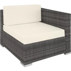 Tectake - Loungeset Parijs - Wicker - Grijs -Stijlvolle Tuinmeubelwinkel 1000077894 0103