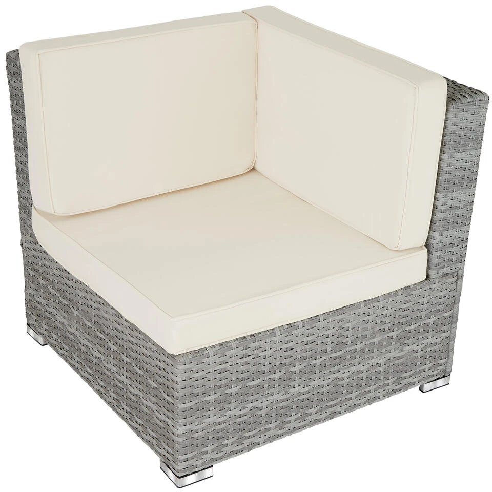 Tectake - Loungeset Venetië - Wicker - Lichtgrijs 4 Tectake - Loungeset Venetië - Wicker - Lichtgrijs - Afbeelding 4