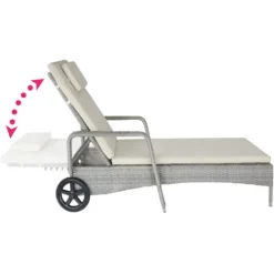 Tectake - Wicker Ligbed Lichtgrijs -Stijlvolle Tuinmeubelwinkel 1000077969 0102