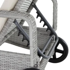 Tectake - Wicker Ligbed Lichtgrijs -Stijlvolle Tuinmeubelwinkel 1000077969 0103