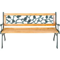 Tectake - Tuinbank - Hout/gietijzer - 124x52x74 Cm -Stijlvolle Tuinmeubelwinkel 1000078024 0103