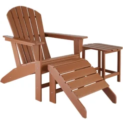 Tectake -tuinstoel Adirondack -Janis - Bruin -Stijlvolle Tuinmeubelwinkel 1000078043 0102