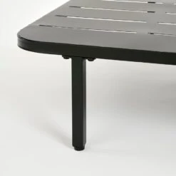 Mica Decorations Celo Hocker - L80 X B80 X H23 Cm - Metaal - Zwart -Stijlvolle Tuinmeubelwinkel 1000079075 0102