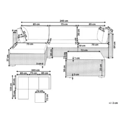 Beliani Loungeset SANO - Grijs - 5-delig 6 Beliani Loungeset SANO - Grijs - 5-delig -Stijlvolle Tuinmeubelwinkel 1000079574 0102