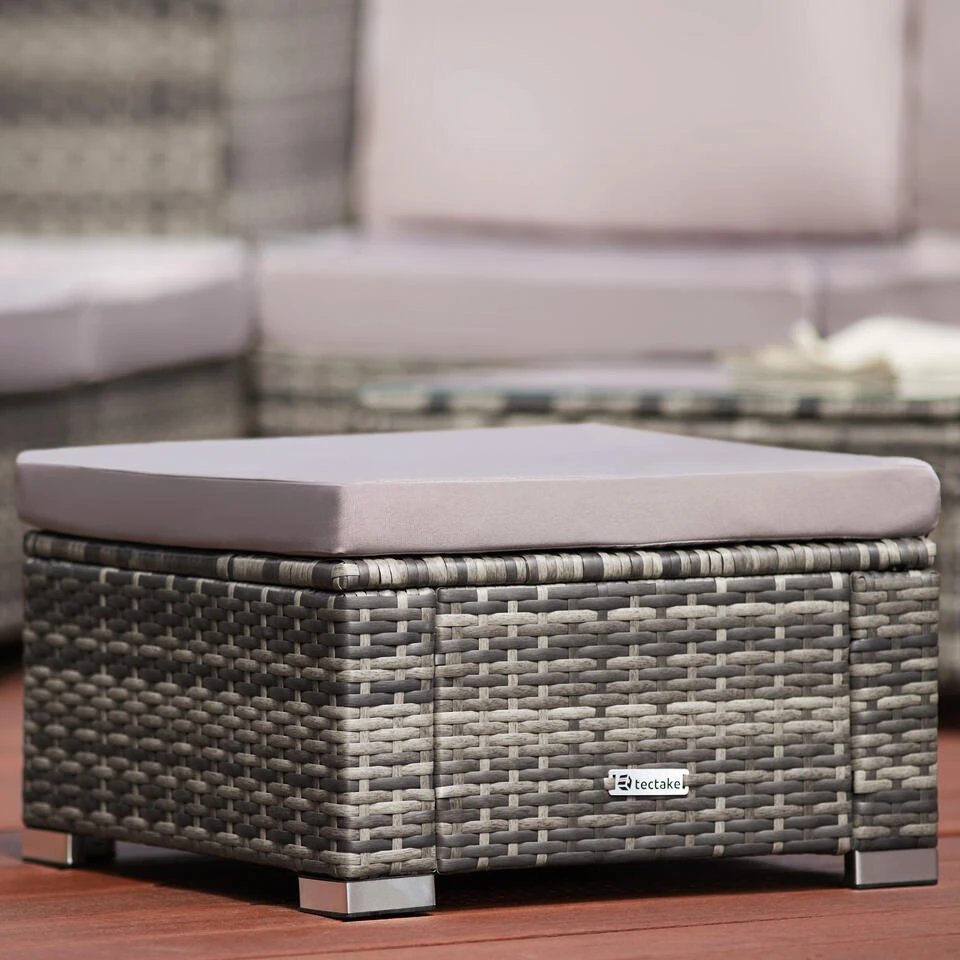 Tectake - Wicker Zitkruk Bruin Mix - 53 X 53 X 26 Cm 2 Tectake - Wicker Zitkruk Bruin Mix - 53 X 53 X 26 Cm - Afbeelding 2